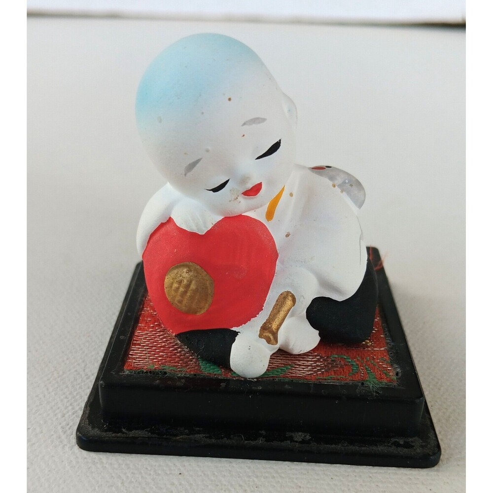 Vintage Japanese Hakata Sleeping Small Monk  & Mouse Porcelain